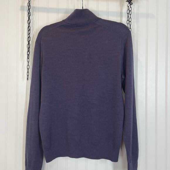 Saks Fifth Avenue Men’s Purple Wool Blend Mock neck Pullover Sweater Size M - Picture 5 of 5